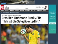 Bild zum Artikel: Brasilien-Buhmann Fred: „Für mich ist die Seleção erledigt” Der glücklose Stürmer Fred war der Buhmann der Selecao. Jetzt tritt er aus der Nationalmannschaft zurück – und wehrt sich gegen die Anschuldigungen. »