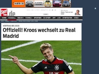 Bild zum Artikel: Offiziell! Kroos wechselt zu Real Madrid Jetzt ist es amtlich: Toni Kroos wechselt zur neuen Saison vom deutschen Rekordmeister FC Bayern München zu Real Madrid. »