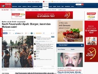 Bild zum Artikel: Berliner auf der Straße nassgespritzt - Nach Feuerwehr-Spaß: Bürger, lasst das Motzen sein!