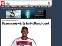 Bild zum Artikel: Bayern auswärts im Holland-Look Bayern München hat sein Auswärtstrikot vorgestellt. Im Brustbereich erinnert der Dress farblich stark an die holländische Nationalflagge. »