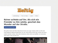 Bild zum Artikel: Keiner achtete auf ihn. Als sich ein Fremder zu ihm setzte, geschah das...