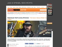 Bild zum Artikel: Motörhead-Chef Lemmy Kilmister: 'Ich kann Heavy Metal nicht leiden'