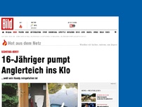 Bild zum Artikel: Scheiß-Idee! - 16-Jähriger pumpt Anglerteich ins Klo