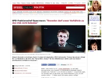 Bild zum Artikel: SPD-Fraktionschef Oppermann: 'Snowden darf unser Verhältnis zu den USA nicht belasten'