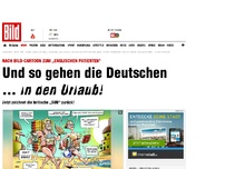 Bild zum Artikel: Karikatur der „Sun“ - So gehen die Deutschen ... in den Urlaub!