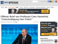Bild zum Artikel: Offener Brief von Professor Cees Hamelink: “Entschuldigung Herr Putin!”