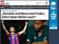 Bild zum Artikel: „Ronaldo & Messi sind Freaks. Eifert lieber Müller nach!“ Frankreich-Legende Thierry Henry adelt Thomas Müller – und richtet eine Botschaft an den Nachwuchs: „Müller ist der Beste. So wie er muss man spielen.“ »