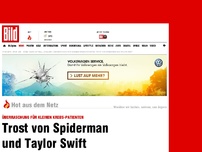 Bild zum Artikel: Kleiner Krebs-Patient - Trost von Spiderman und Taylor Swift