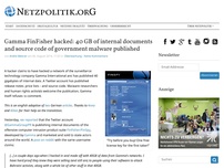 Bild zum Artikel: Gamma FinFisher hacked: 40 GB of internal documents and source code of government malware published