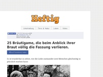 Bild zum Artikel: 25 Bräutigame, die beim Anblick ihrer Braut völlig die Fassung verlieren.