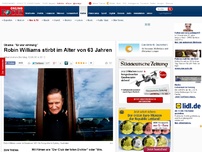 Bild zum Artikel: Hollywood - Schauspieler und Komiker Robin Williams ist tot