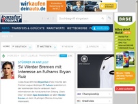 Bild zum Artikel: SV Werder Bremen mit Interesse an Fulhams Bryan Ruiz
