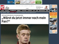 Bild zum Artikel: „Wärst du jetzt immer noch mein Fan?“ Wolfsburgs Kevin de Bruyne hat im Internet ein seltsames Bild von sich veröffentlicht und fragt dazu: „Wärst du jetzt immer noch mein Fan?“. Das steckt dahinter. »