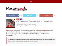 Bild zum Artikel: CETA nimmt Demokratie in Geiselhaft