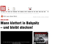 Bild zum Artikel: Dämliche Idee! - Mann klettert in Babysitz – und bleibt stecken!