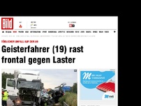 Bild zum Artikel: Tödlicher Unfall auf A9 - Geisterfahrer (19) zerschellt an Laster