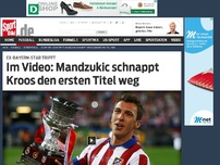 Bild zum Artikel: Im Video: Mandzukic schnappt Kroos den ersten Titel weg Dank eines Treffers des Es-Bayern-Stürmers Mario Mandzukic hat Atlético Madrid den spanischen Supercup gegen Real Madrid gewonnen. Die Highlights im Video. »