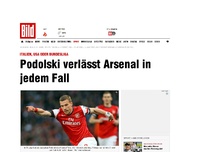 Bild zum Artikel: Italien, USA, Bundesliga - Poldi verlässt Arsenal in jedem Fall