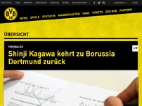 Bild zum Artikel: Shinji Kagawa kehrt zu Borussia Dortmund zurück