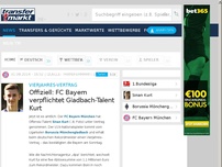 Bild zum Artikel: Offiziell: FC Bayern verpflichtet Gladbach-Talent Kurt