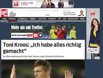 Bild zum Artikel: Toni Kroos: „Ich habe alles richtig gemacht” Weltmeister Toni Kroos spricht im BamS-Interview über seine Ziele und Xabi Alonso – und erklärt, warum Real dem FC Bayern einen Schritt voraus ist. »