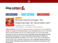 Bild zum Artikel: Merkels-Geheimumfragen: Die Regierung fragt, der Steuerzahler zahlt