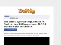 Bild zum Artikel: Wie diese 12 Jährige singt, hat alle im Saal von den Stühlen gerissen. Ab 3:18 macht sie sich...