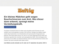 Bild zum Artikel: Ein kleines Mädchen geht wegen Bauchschmerzen zum Arzt. Was dieser dann erkennt, sprengt meine...