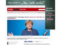 Bild zum Artikel: Landtagswahl in Thüringen: Merkel warnt vor 'Karl Marx in der Staatskanzlei'