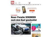 Bild zum Artikel: Porsche SEKUNDEN nach dem Kauf geschrottet