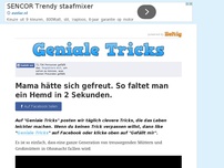 Bild zum Artikel: Mama hätte sich gefreut. So faltet man ein Hemd in 2 Sekunden.