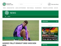 Bild zum Artikel: Gomez fällt erneut drei Wochen aus