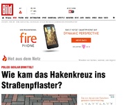 Bild zum Artikel: Polizei Goslar ermittelt - Wie kam das Hakenkreuz ins Straßenpflaster?