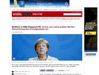 Bild zum Artikel: Einblick in NSA-Klageschrift: Grüne und Linke werfen Merkel Missachtung des Grundgesetzes vor