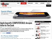 Bild zum Artikel: No more devices for testing, no more invites to events ...: Apple boycotts COMPUTER BILD: An open letter to Tim Cook
