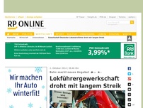 Bild zum Artikel: Bahn macht neues Angebot - Lokführergewerkschaft droht mit langem Streik