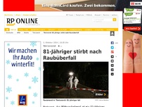 Bild zum Artikel: Tönisvorst - 81-Jähriger stirbt nach Raubüberfall