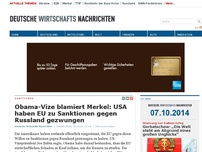 Bild zum Artikel: Obama-Vize blamiert Merkel: USA haben EU zu Sanktionen gegen Russland gezwungen