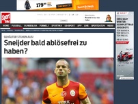 Bild zum Artikel: Sneijder bald ablösefrei zu haben? Holland-Star Wesley Sneijder hat bestätigt, dass er auf Geld von Galatasaray wartet. Laut „Telegraaf“ sollen drei Monatsgehälter ausstehen. »