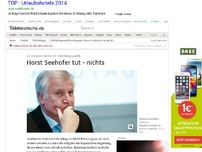 Bild zum Artikel: Flüchtlingspolitik: Horst Seehofer tut - nichts
