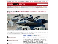 Bild zum Artikel: Rüstungsprojekte: Koalitionspolitiker wollen mehr Panzer für die Bundeswehr
