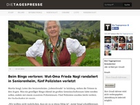 Bild zum Artikel: Beim Bingo verloren: Wut-Oma Frieda Nagl randaliert in Seniorenheim, fünf Polizisten verletzt