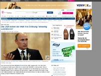 Bild zum Artikel: Putin wirft USA Diktat einer neuen Weltordnung vor