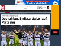 Bild zum Artikel: Deutschland in dieser Saison auf Platz eins! Nach der erfolgreichen Europapokal-Woche haben die Bundesliga-Klubs in der Uefa-Fünfjahreswertung Platz 1 in der Saison-Wertung übernommen. »