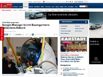Bild zum Artikel: Guck mal, Felix! - 41 424 Meter! 57-jähriger Google-Manager bricht Baumgartners Fallschirm-Rekord