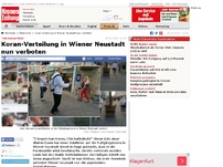 Bild zum Artikel: Koran-Verteilung in Wiener Neustadt nun verboten