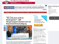 Bild zum Artikel: “Wir sind doch nicht im Kindergarten!“: ZDF Morgenmagazin blamiert sich mit Braunhemd-Entschuldigung