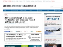 Bild zum Artikel: ZDF entschuldigt sich, weil Moderator ein braunes Hemd getragen haben soll