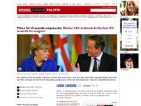 Bild zum Artikel: Pläne für Zuwanderungsquote: Merkel hält erstmals britischen EU-Austritt für möglich