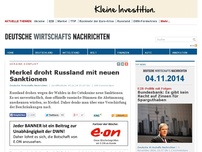 Bild zum Artikel: Merkel droht Russland mit neuen Sanktionen